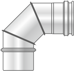 Codo inoxidable M-H D=80 90º
