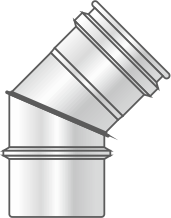Codo inoxidable M-H D=80 45º