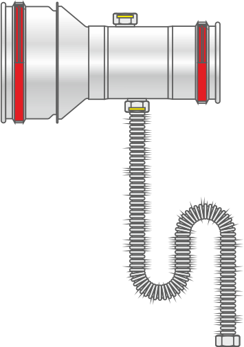 Reducción INOX. H-H 125/80 completa
